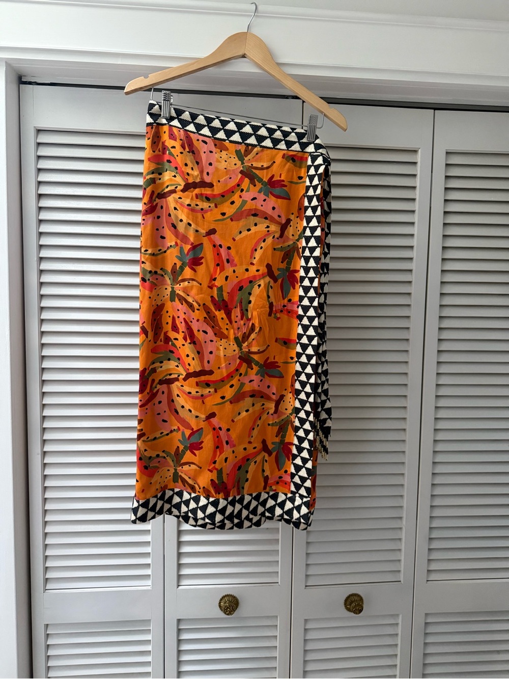 Farm Rio x Anthropologie Banana Print Yellow Tropical Wrap Skirt - Picture 2 of 8